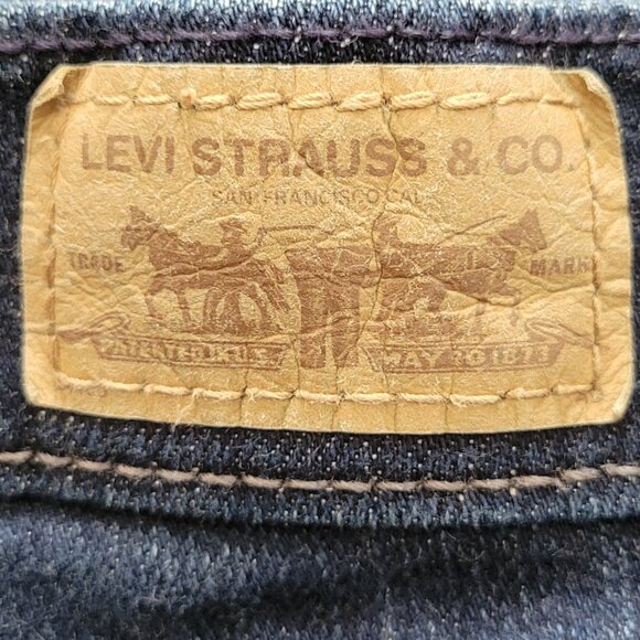 Levi's 515 Short Denim Jean Shorts Festival Dark Wash Stretch Size 12 - Picture 8 of 9